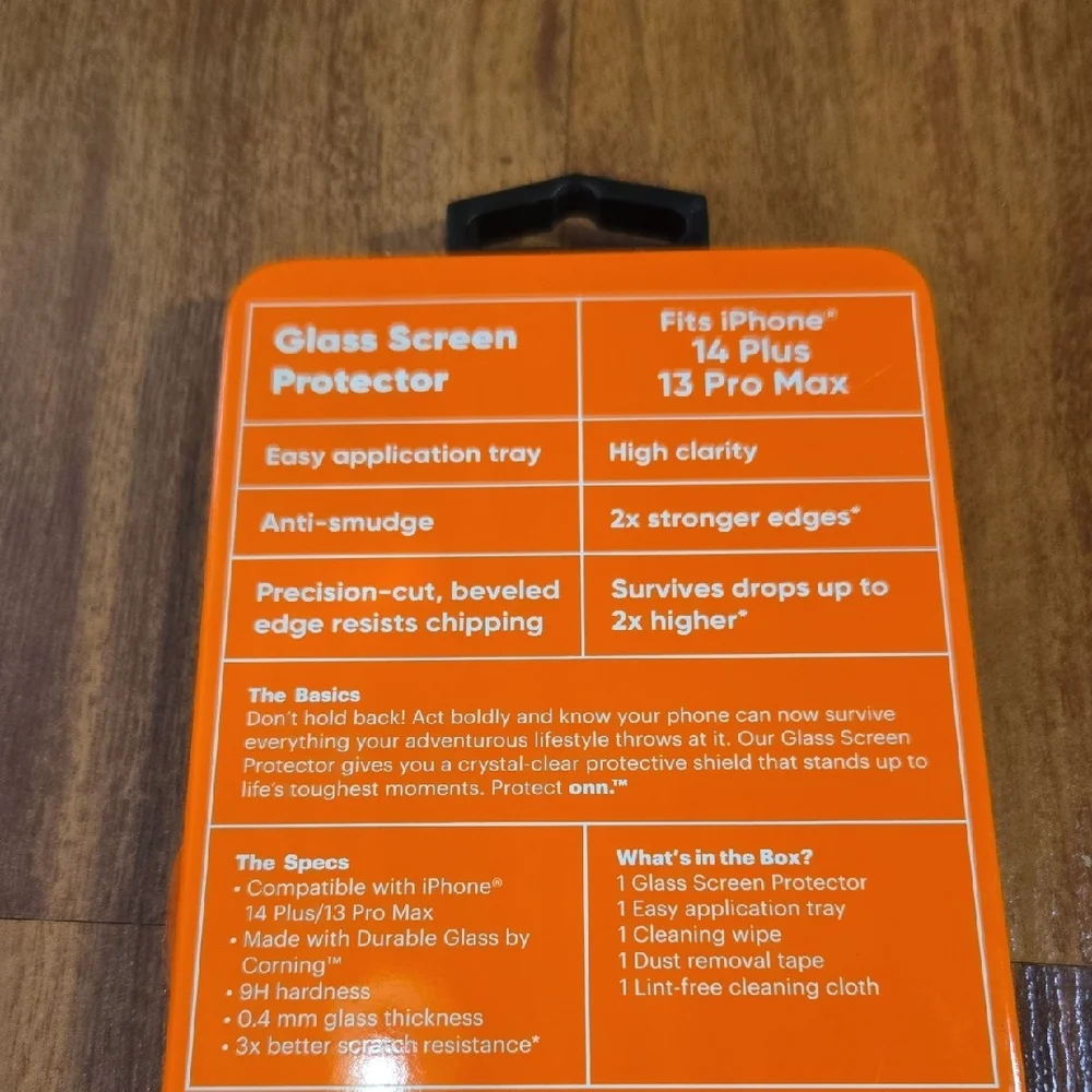 On Running Orange Glass Screen Protector for iPhone 14 Plus and 13 Pro Max NWB